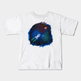 USS Voyager space painting Kids T-Shirt